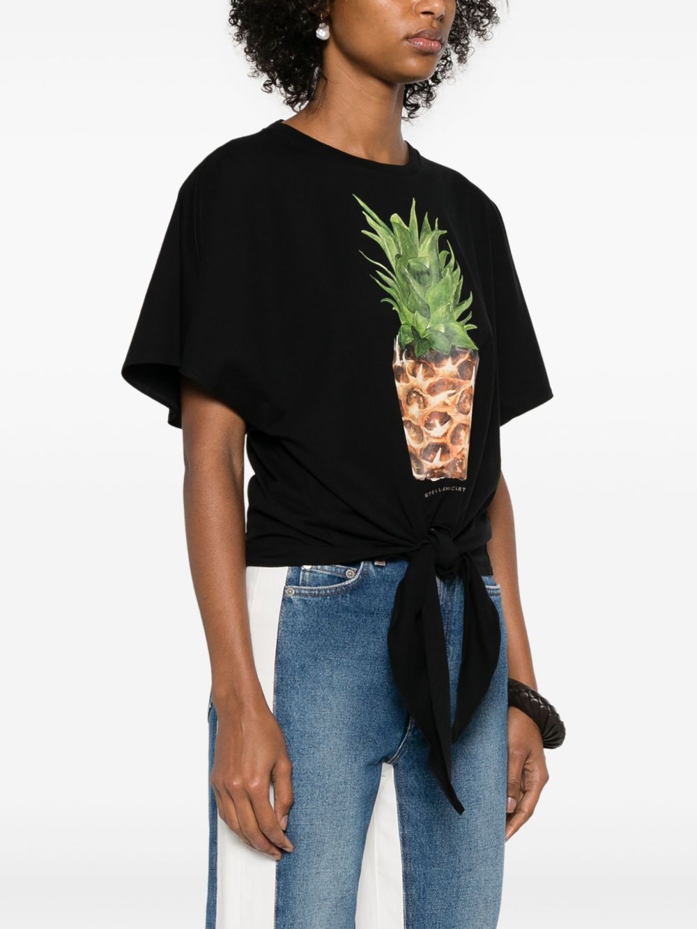 Stella Mccartney Cotton Pineapple Tie Front T-shirt Glam Steals