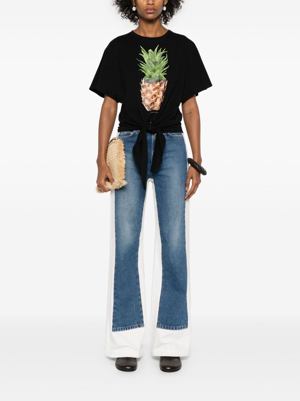Stella Mccartney Cotton Pineapple Tie Front T-shirt Glam Steals