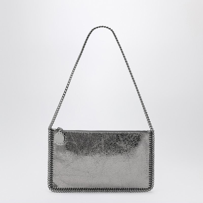 Stella Mccartney Grey Metallic Falabella Clutch Shoulder Bag Glam Steals