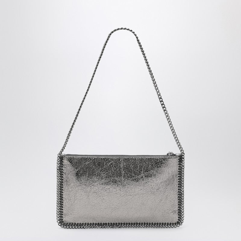 Stella Mccartney Grey Metallic Falabella Clutch Shoulder Bag Glam Steals