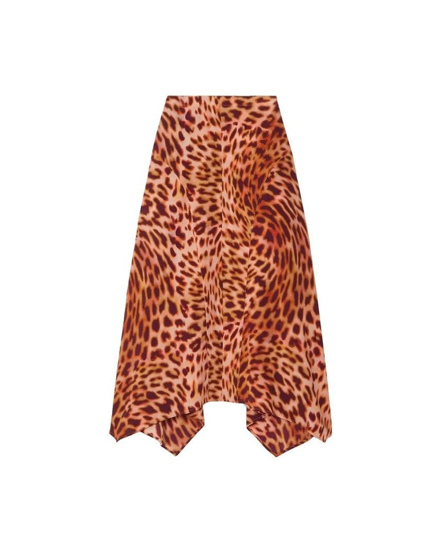 Stella Mccartney Orange Silk Midi Skirt Glam Steals