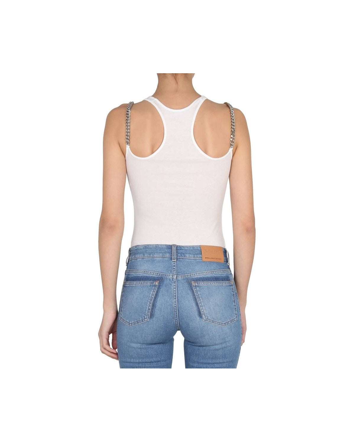 Stella Mccartney White Cotton Tank Top Tank Tops