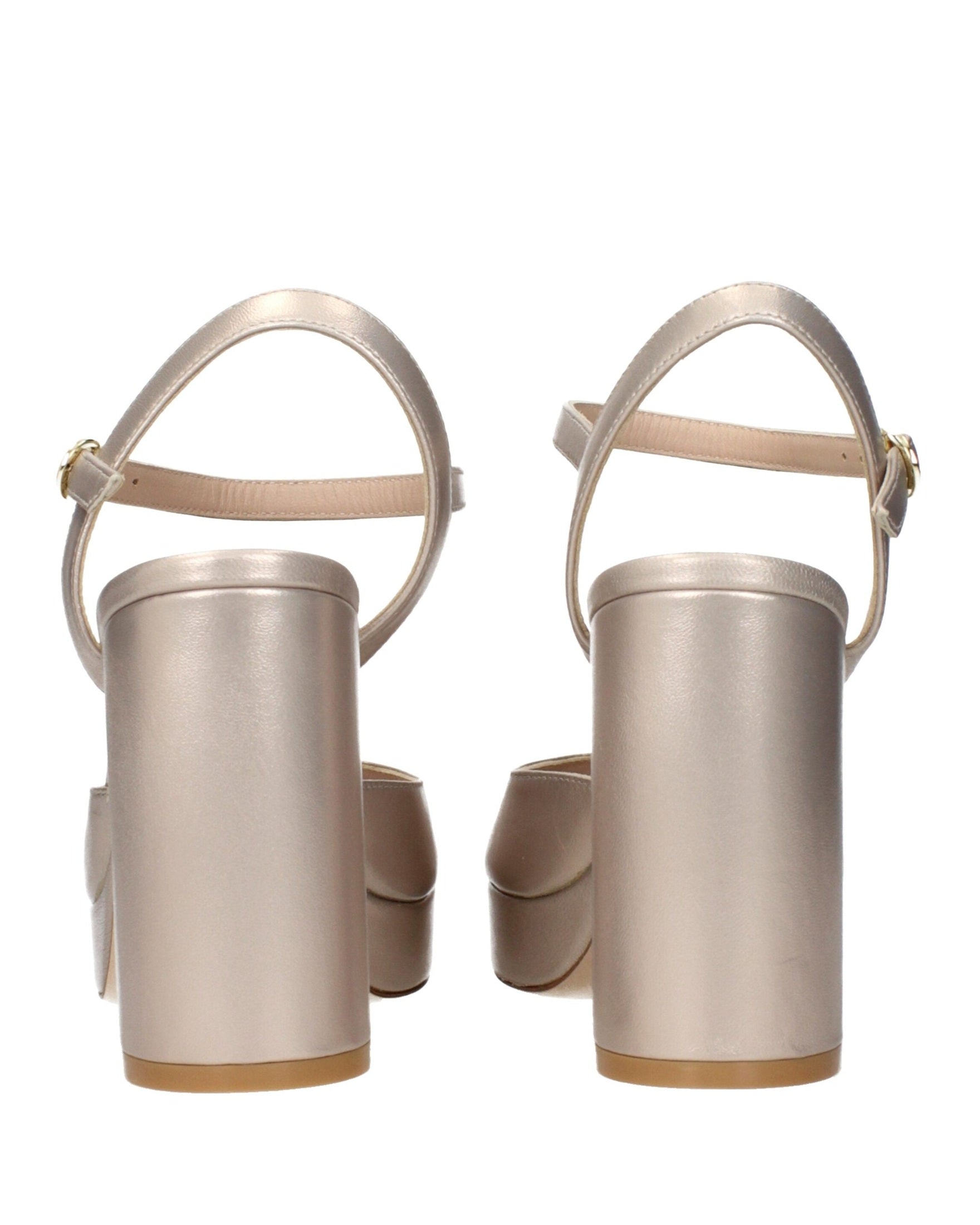 Stuart Weitzman Beige Leather Platforms Heels
