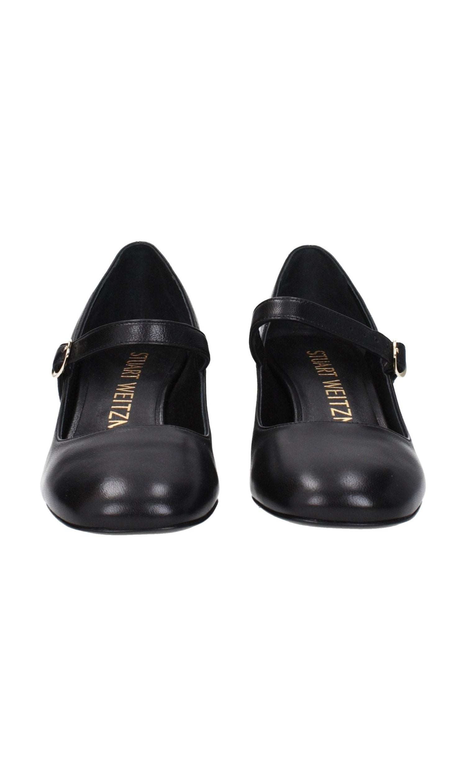 Stuart Weitzman Black Leather Mid Heel Pumps Glam Steals