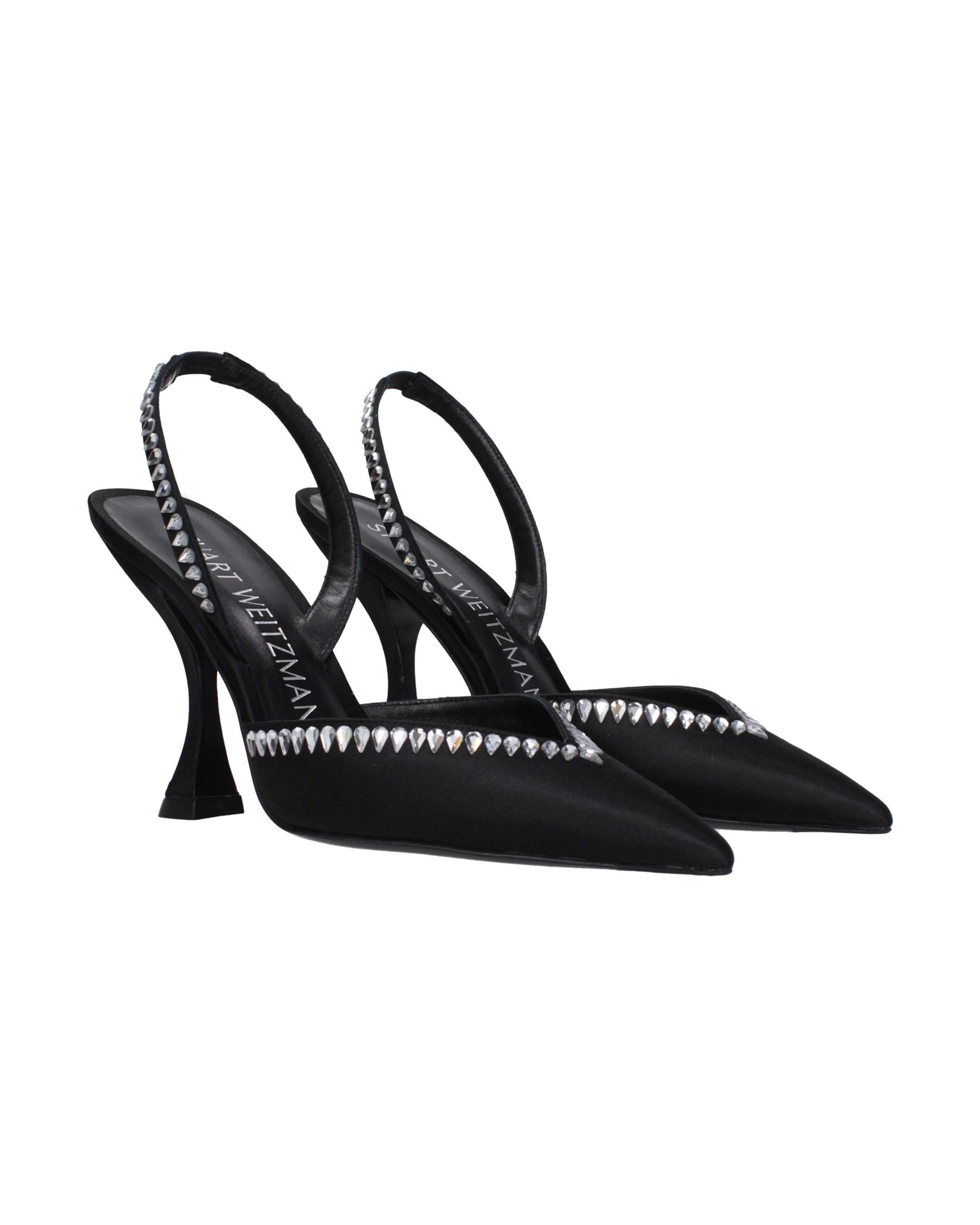 Stuart Weitzman Black Satin Stiletto Heel Glam Steals