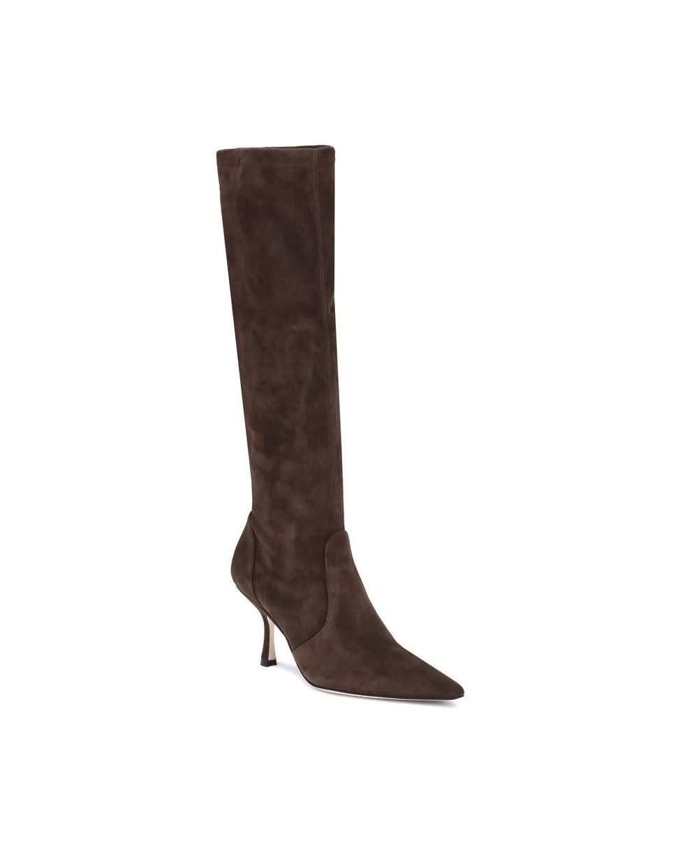 Stuart Weitzman Brown Calf Leather Bos Taurus High Heel Boots