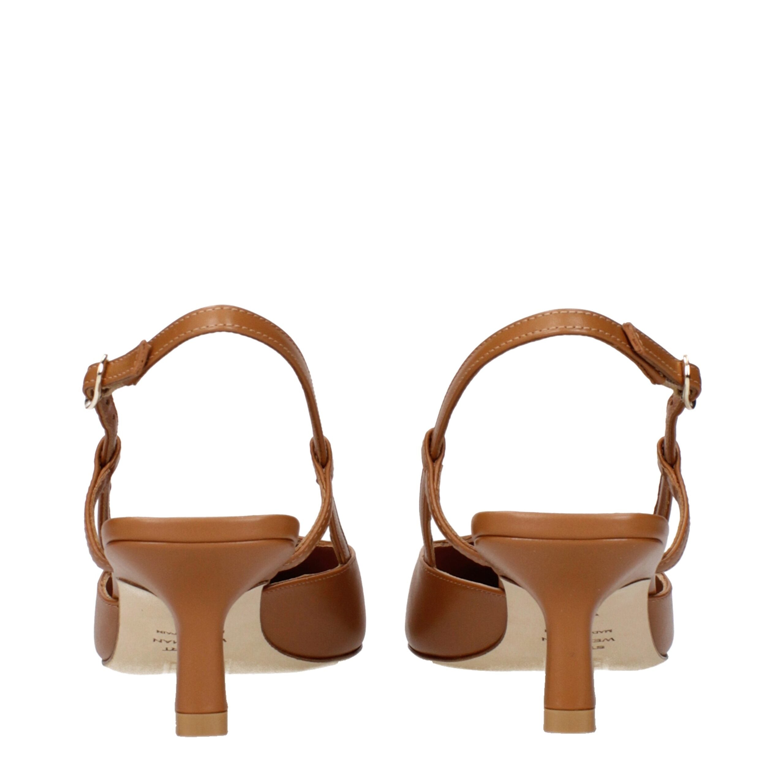 Stuart Weitzman Brown Leather Mid Heel Pumps Glam Steals