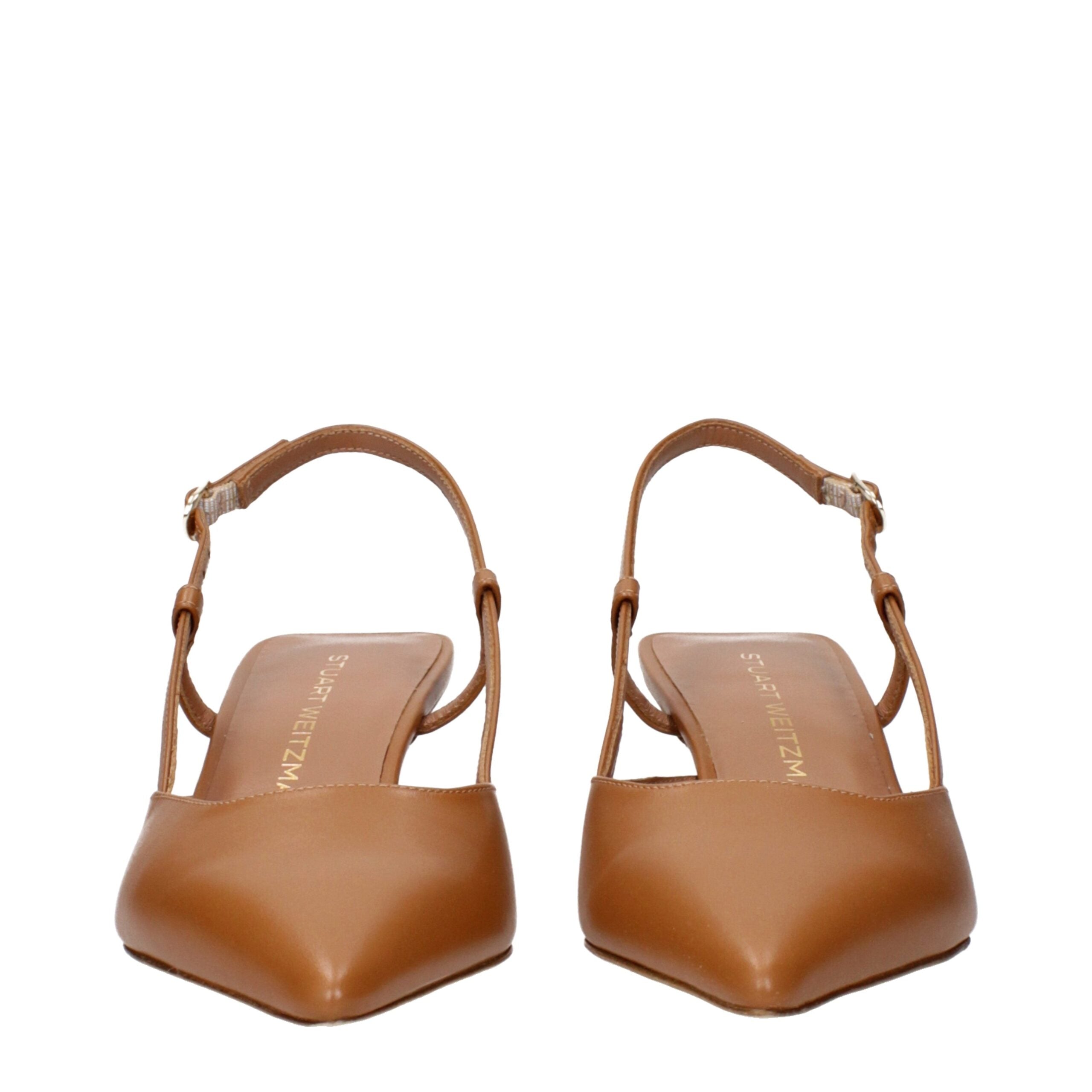 Stuart Weitzman Brown Leather Mid Heel Pumps Glam Steals