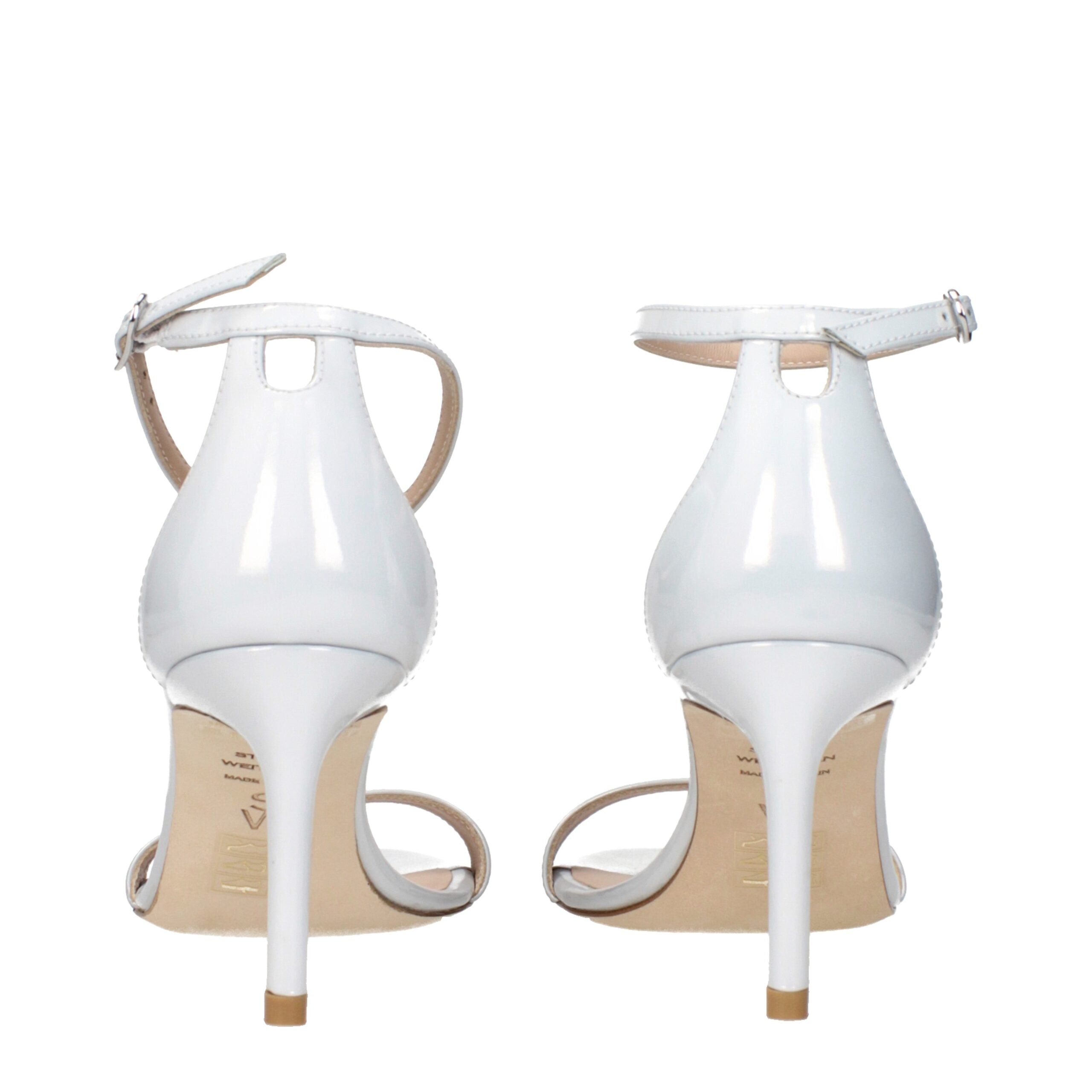 Stuart Weitzman White Leather Stiletto Heels Sandals Glam Steals