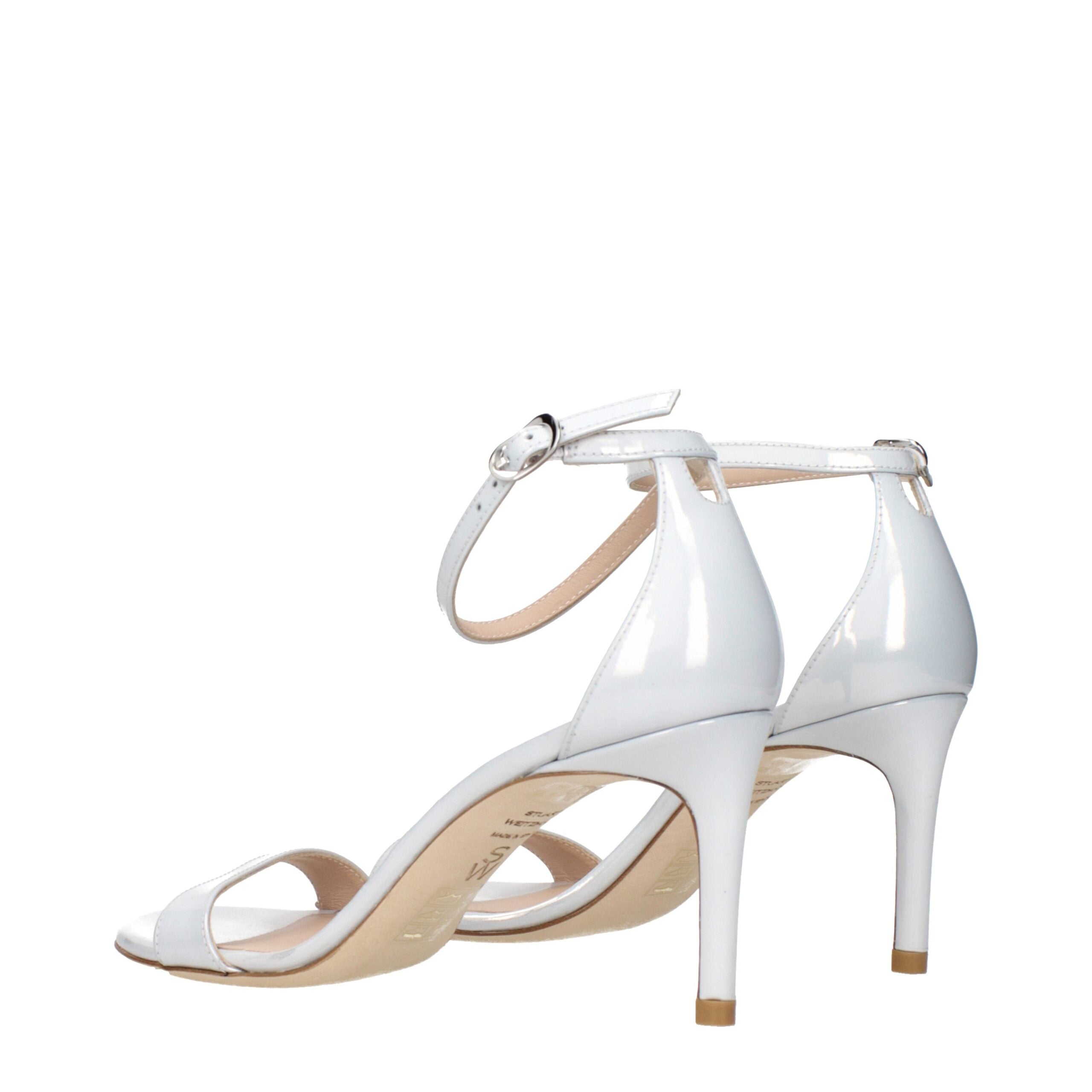 Stuart Weitzman White Leather Stiletto Heels Sandals Glam Steals