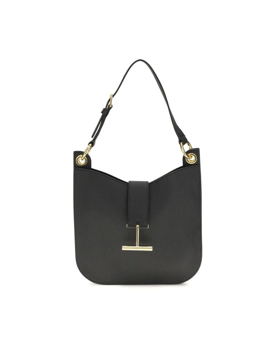 Tom Ford Black Calf Leather Bos Taurus Shoulder Bag Shoulder Bags