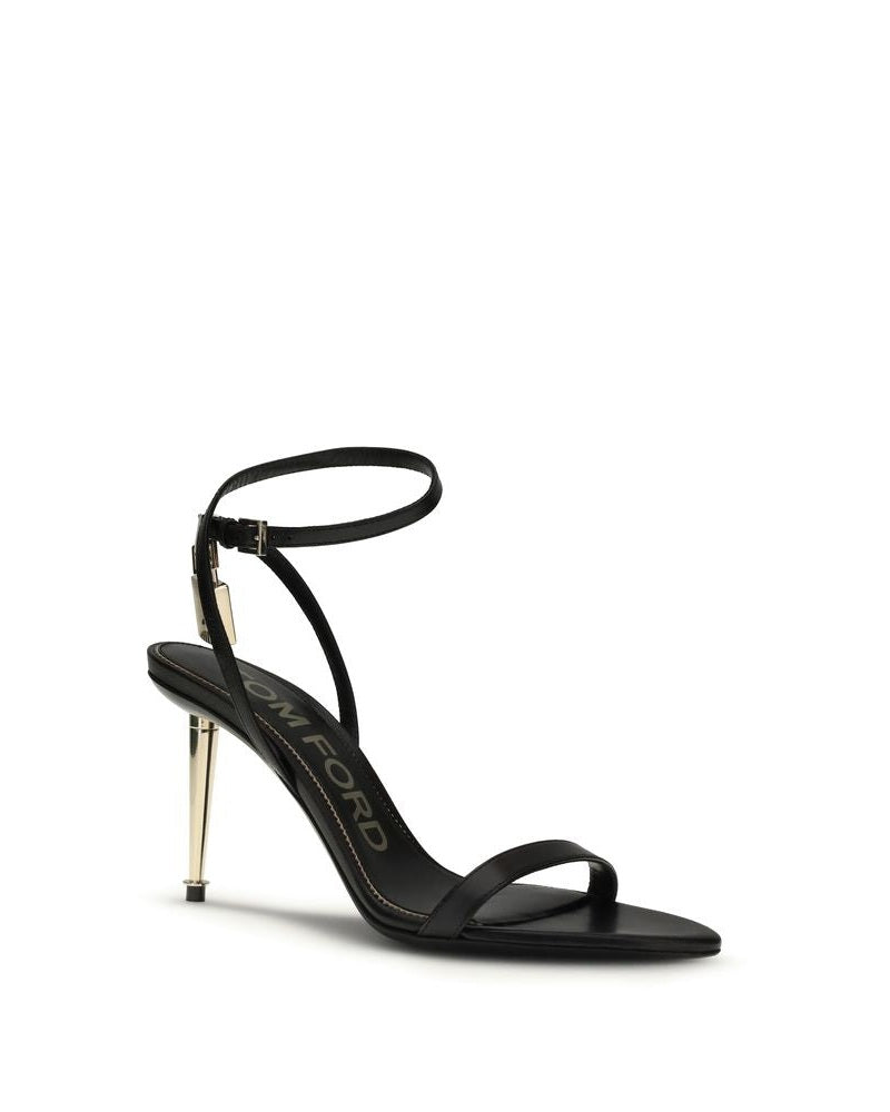 Tom Ford Black Goatskin Stiletto Heel Sandals Heels