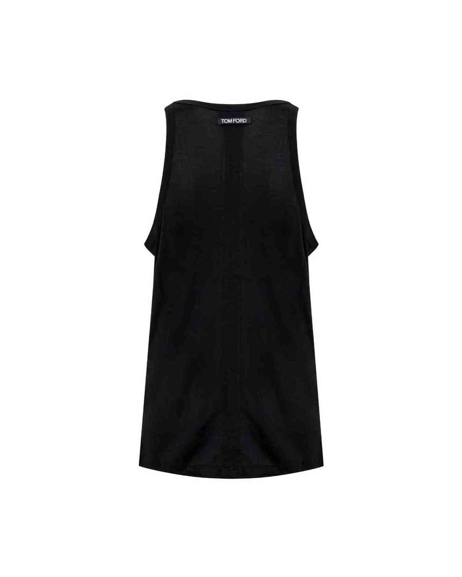 Tom Ford Black Silk Tank Top Tank Tops