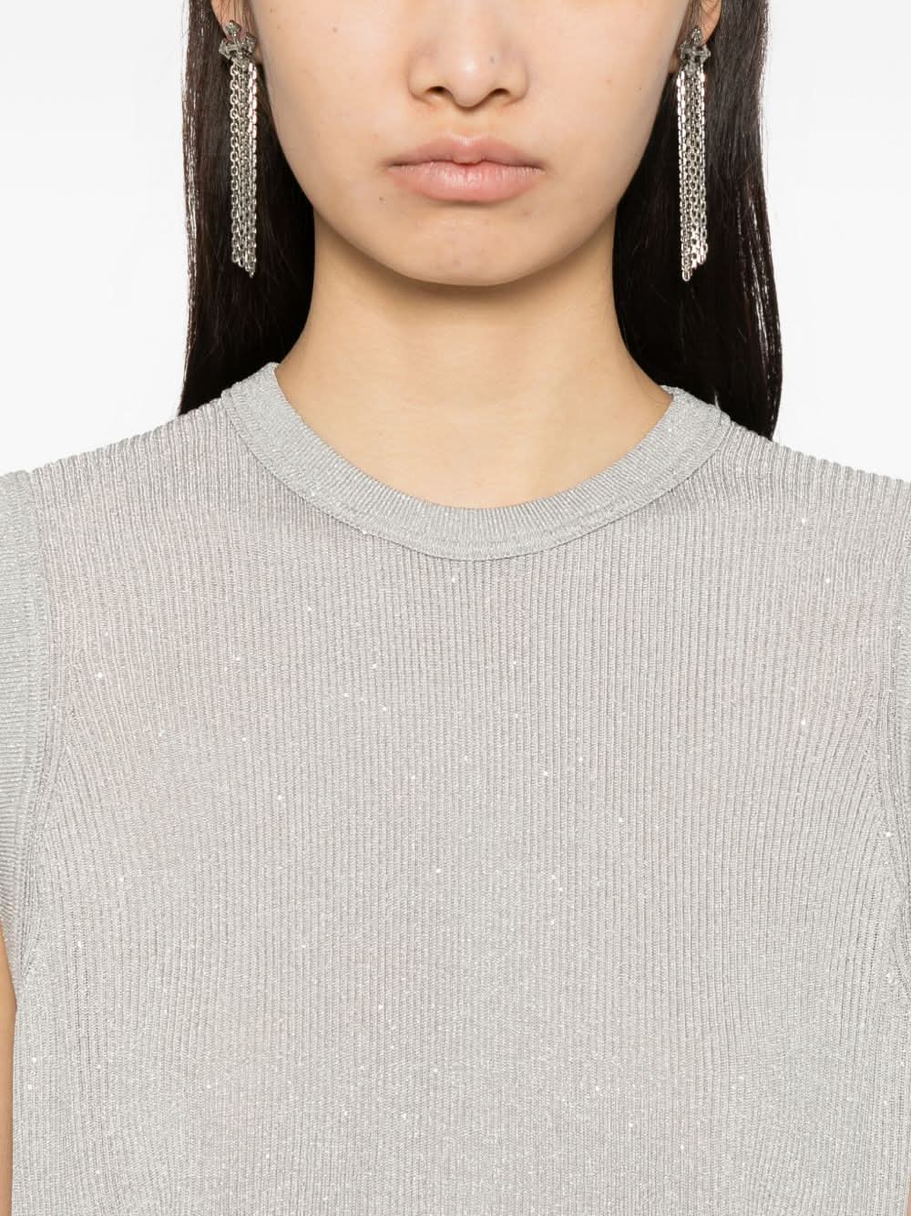 Tom Ford Silver Top Tank Tops