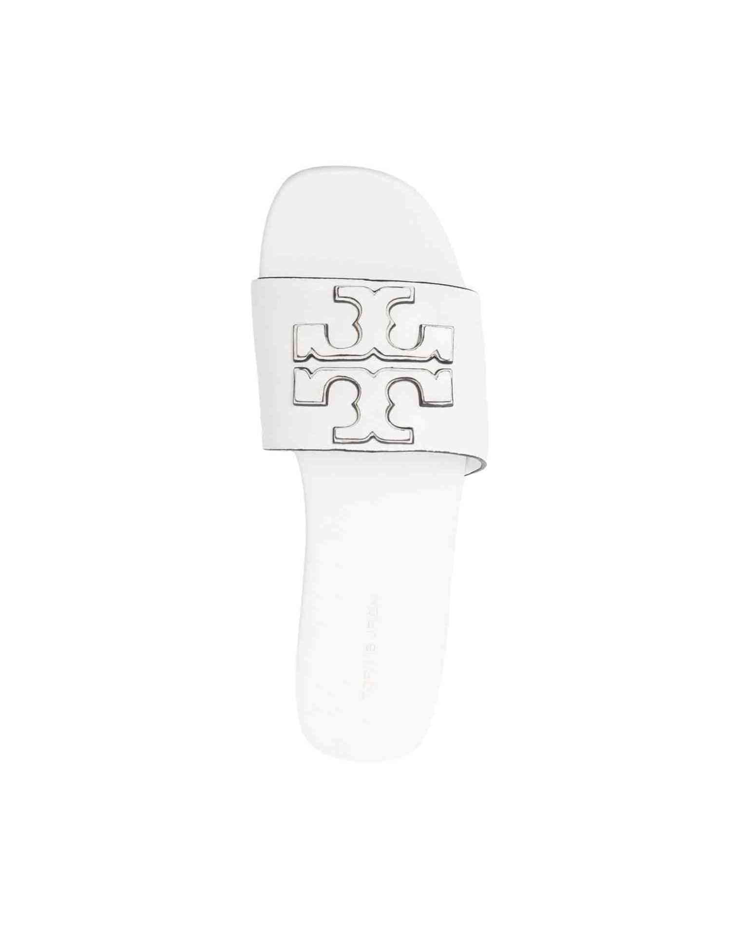 Tory Burch Logo Embossed Slides Glam Steals