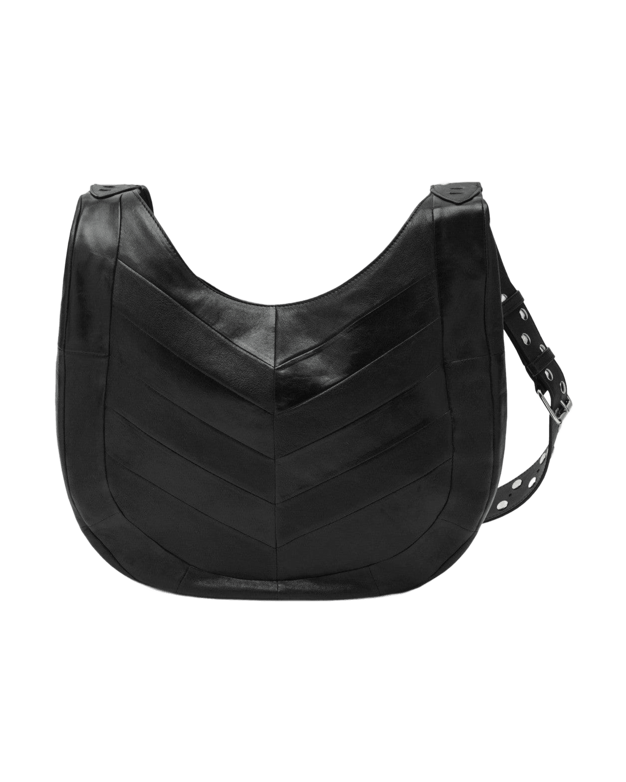 Valentino Garavani Black Medium Hoboho Bag In Chevron Pattern Nappa Glam Steals