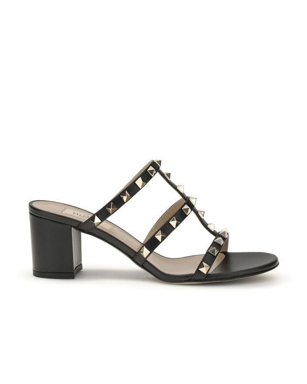 Valentino Black Leather Garavani Calf Bos Taurus Platform Sandals Glam Steals