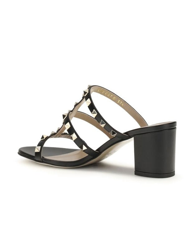 Valentino Black Leather Garavani Calf Bos Taurus Platform Sandals Glam Steals