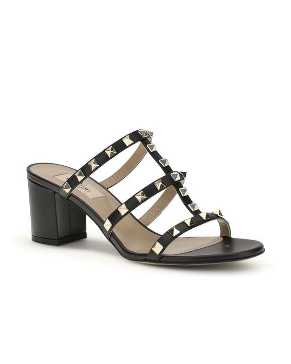 Valentino Black Leather Garavani Calf Bos Taurus Platform Sandals Glam Steals