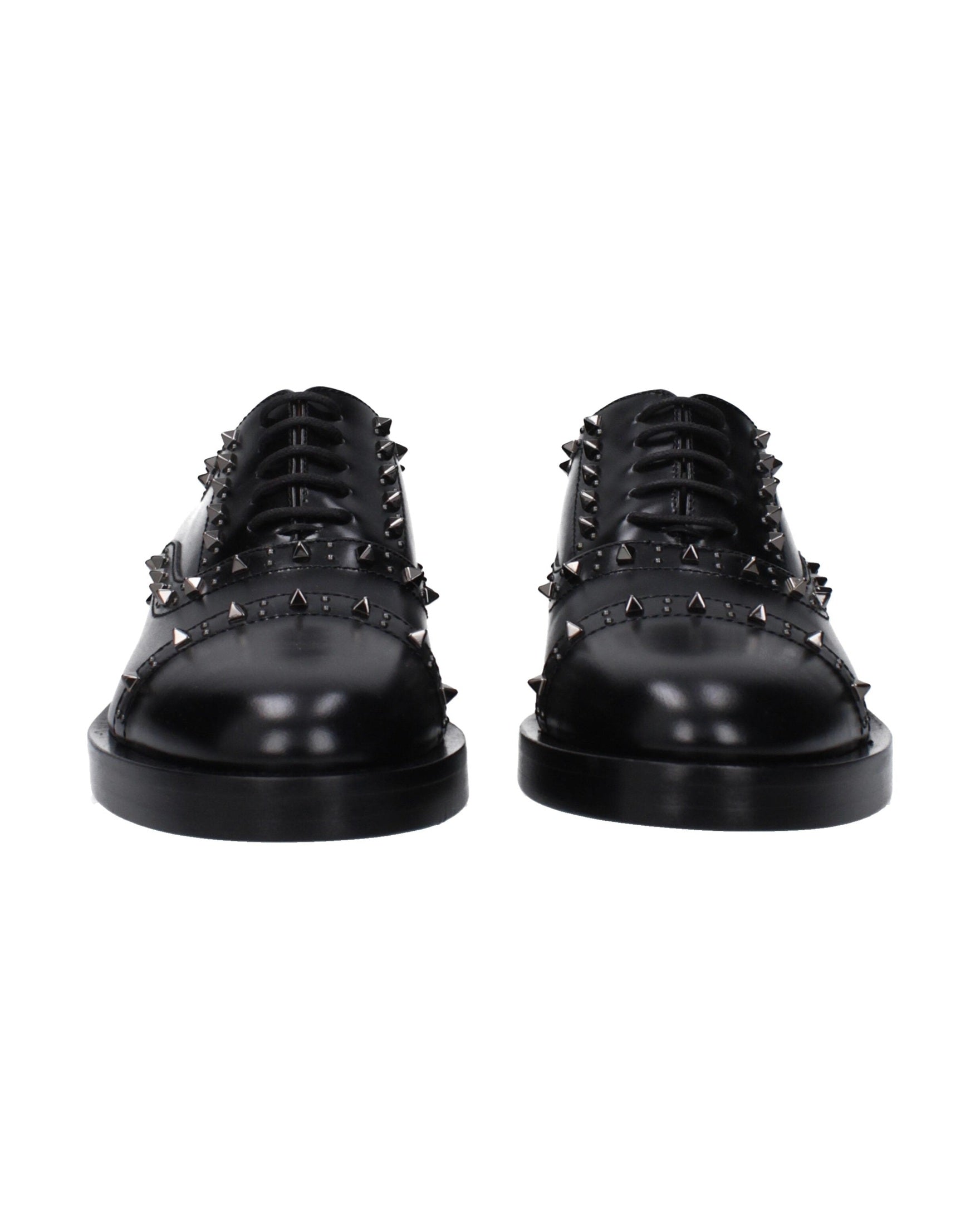 Valentino Black Leather Garavani Oxfords and Derbies Glam Steals