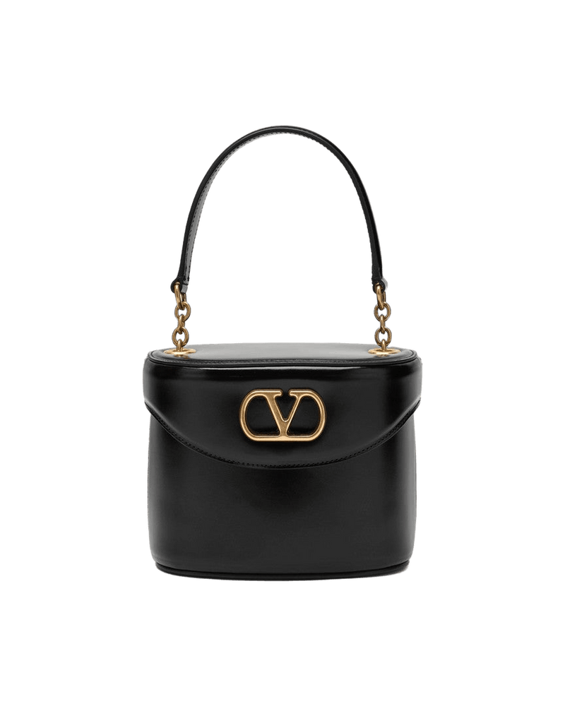 Valentino Black Leather Garavani Vanity Bag Glam Steals