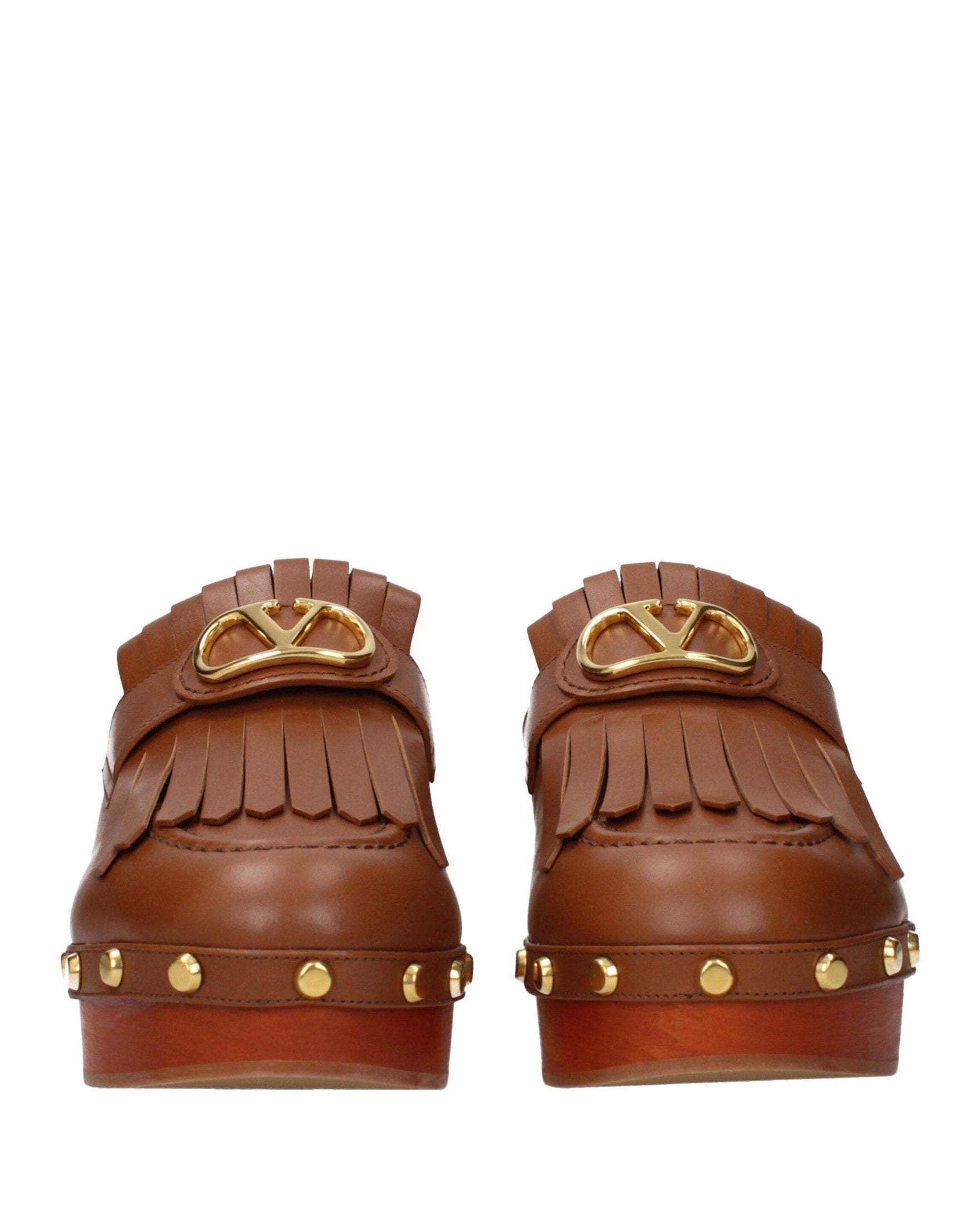 Valentino Brown Leather Slippers Glam Steals