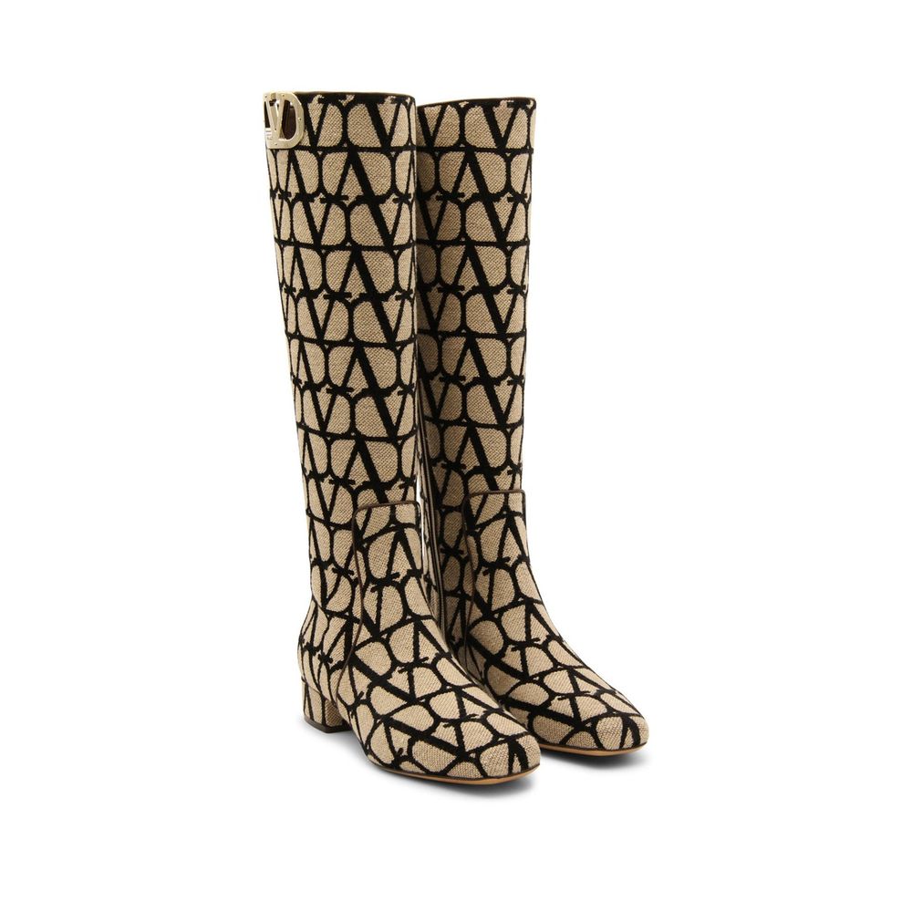 Valentino Canvas Garavani Logo Boots Glam Steals