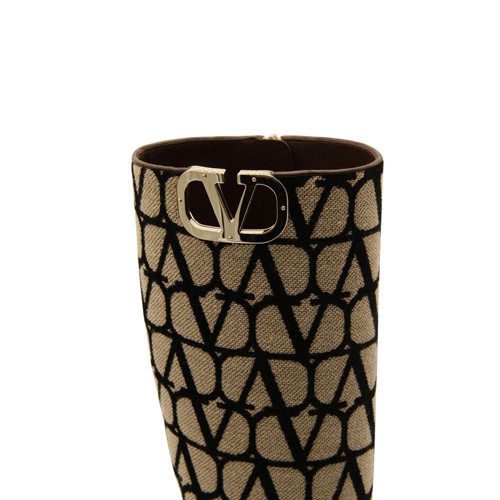 Valentino Canvas Garavani Logo Boots Glam Steals
