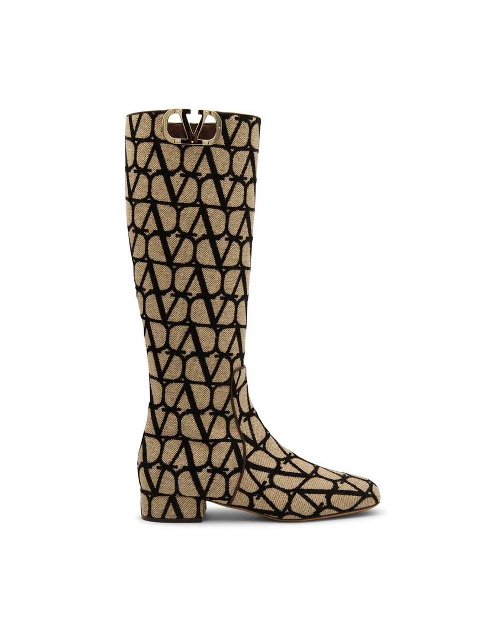Valentino Canvas Garavani Logo Boots Glam Steals