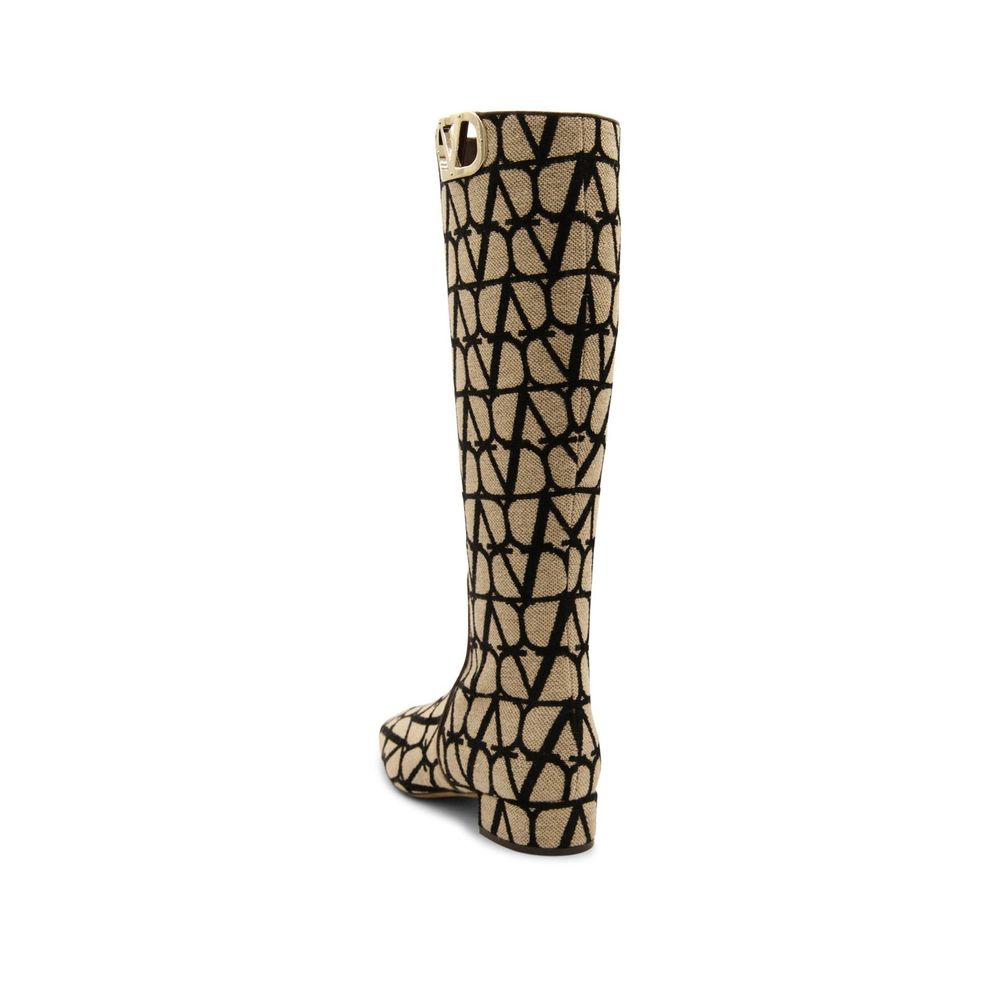 Valentino Canvas Garavani Logo Boots Glam Steals