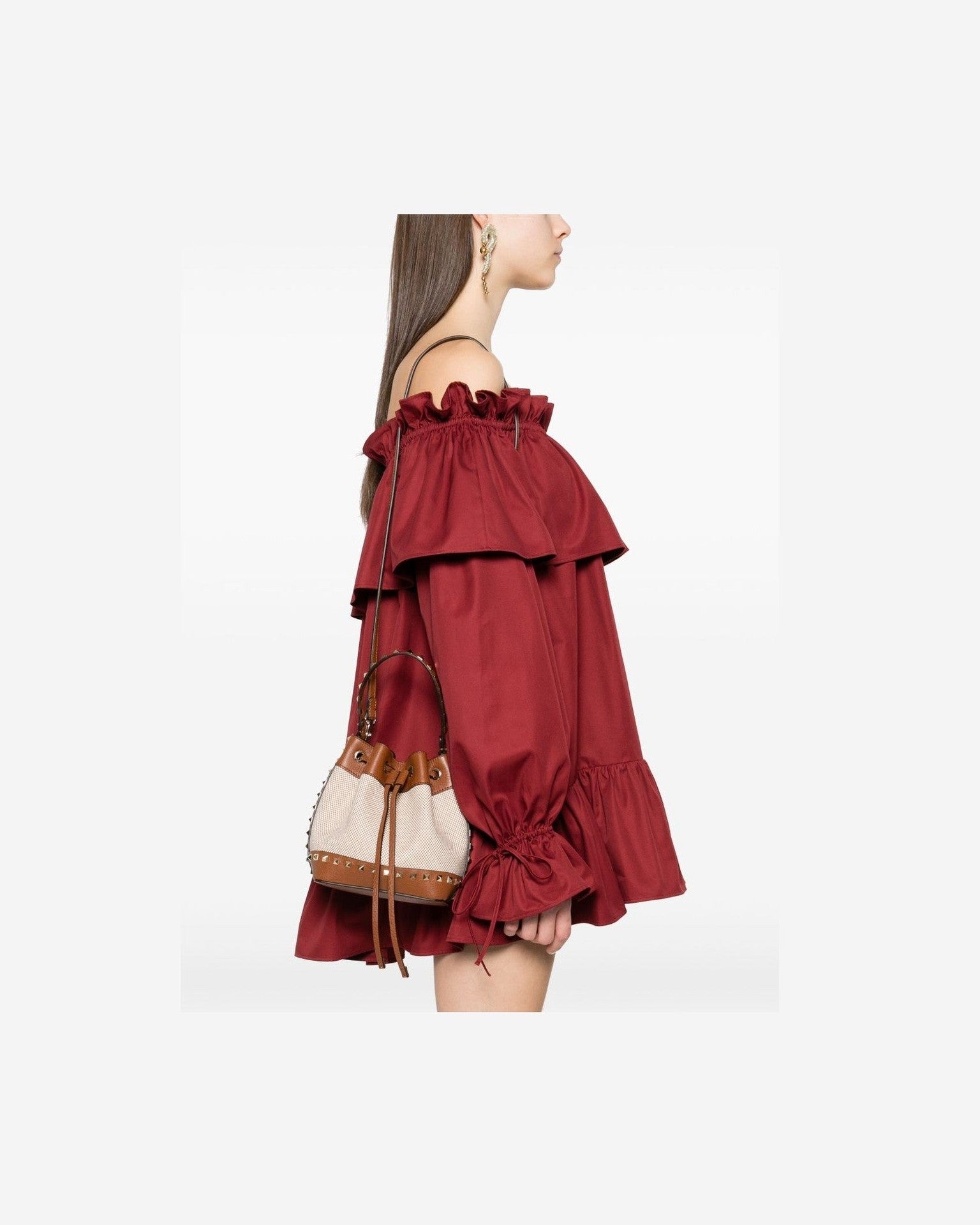 Valentino Canvas Garavani Rockstud Bucket Bag Glam Steals