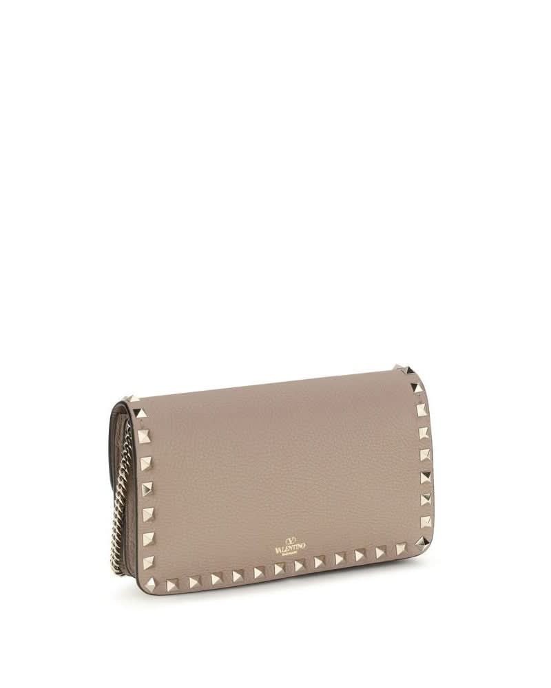 Valentino Garavani Beige Calf Leather Bos Taurus Wallet