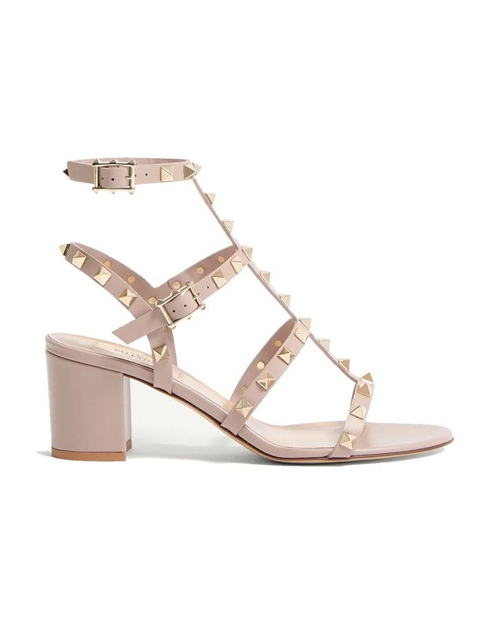 Valentino Garavani Beige Calfskin Strap Sandals Glam Steals