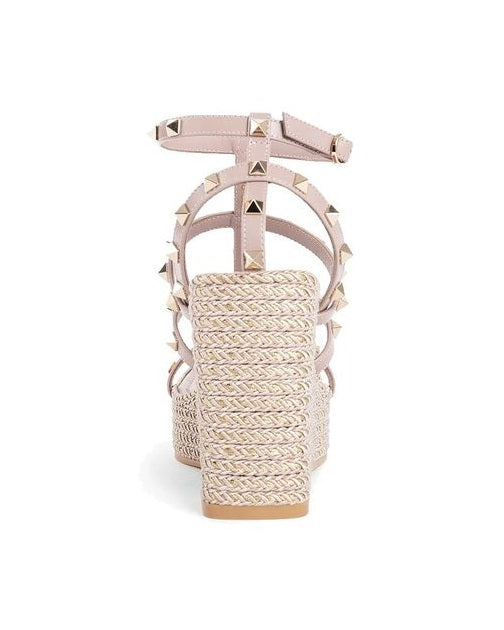 Valentino Garavani Beige Calfskin Wedge Sandals Glam Steals