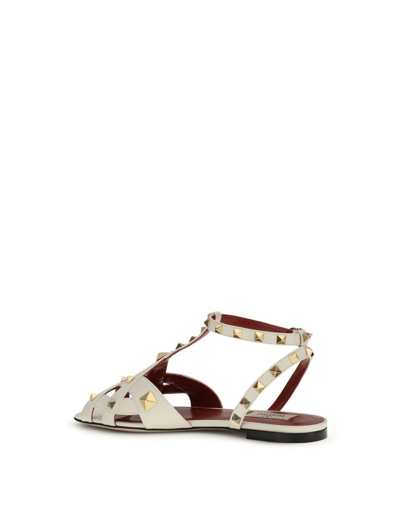 Valentino Garavani Beige Goatskin Flat Sandals