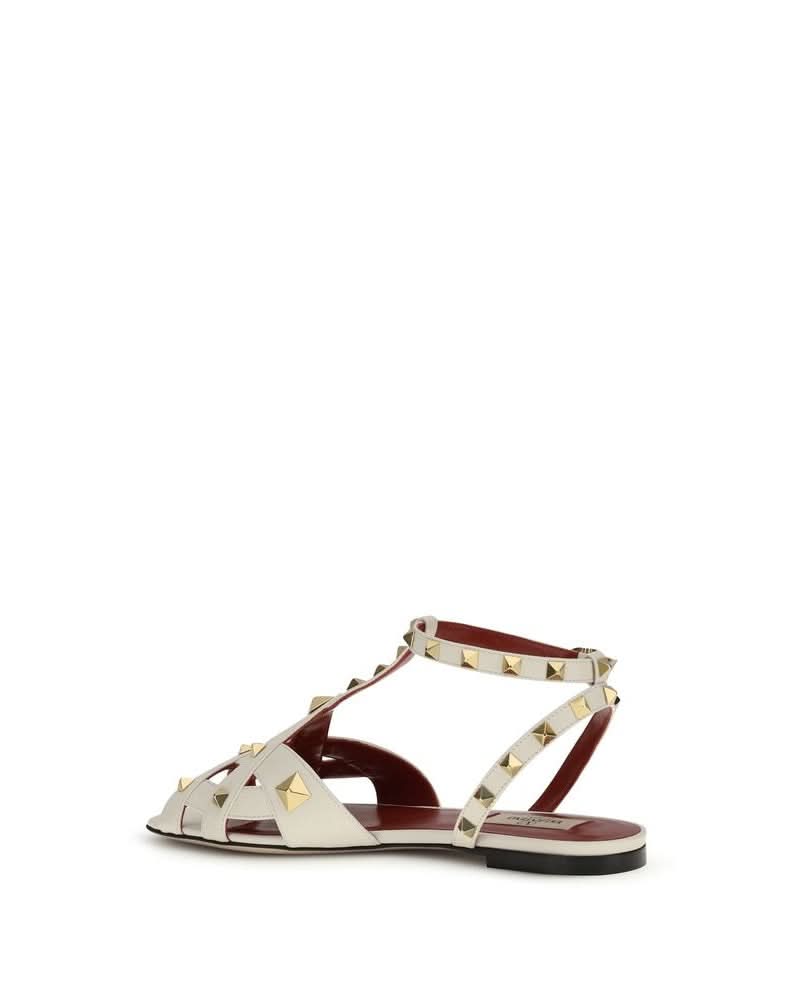 Valentino Garavani Beige Goatskin Flat Sandals