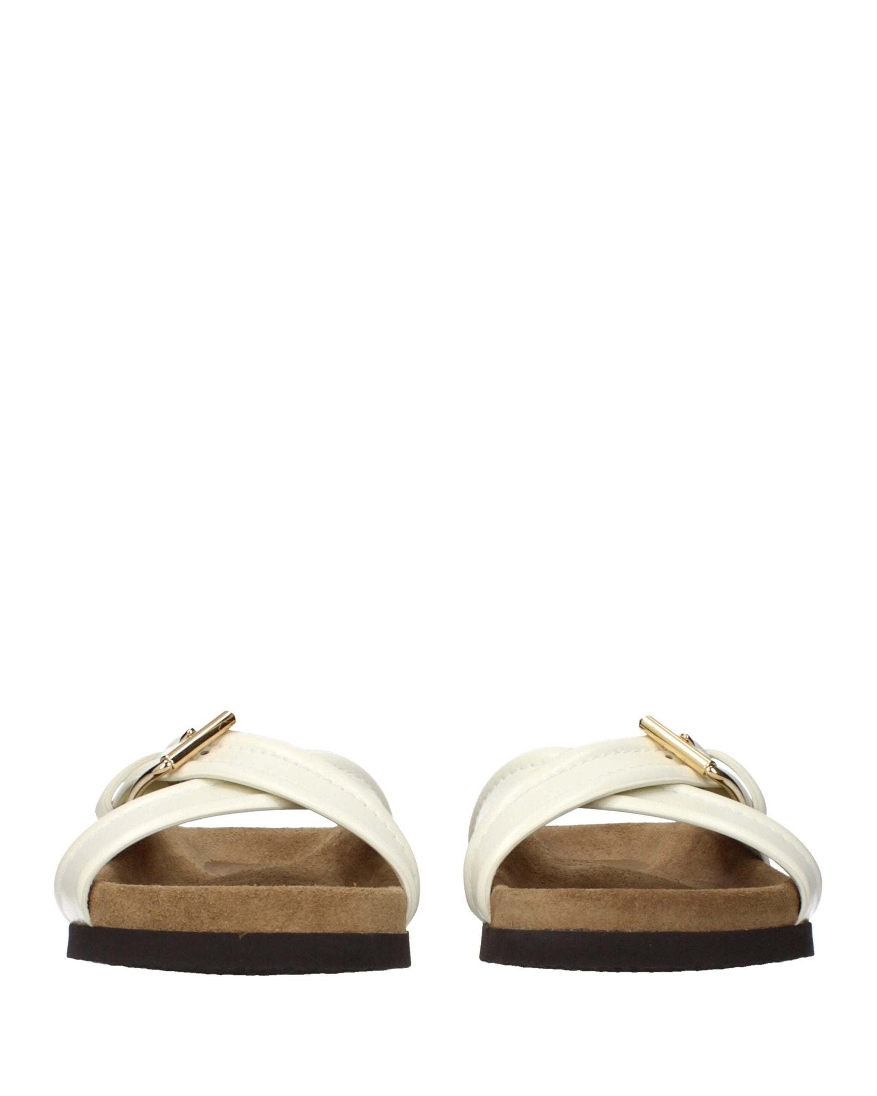 Valentino Garavani Beige Leather Slippers Flats