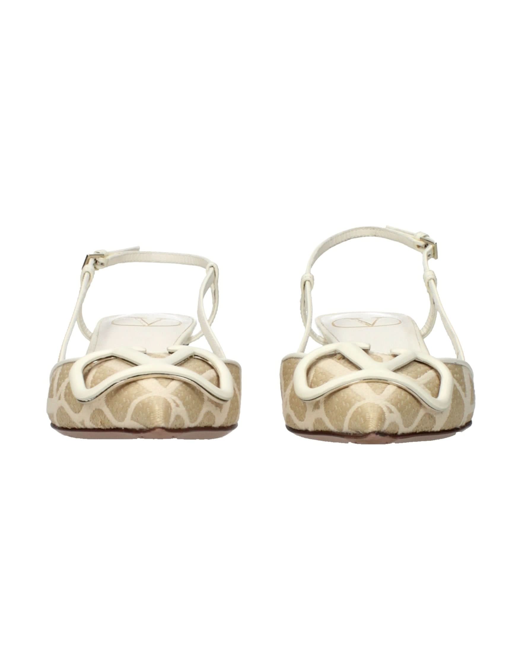 Valentino Garavani Beige Raffia Strap Sandals Heels