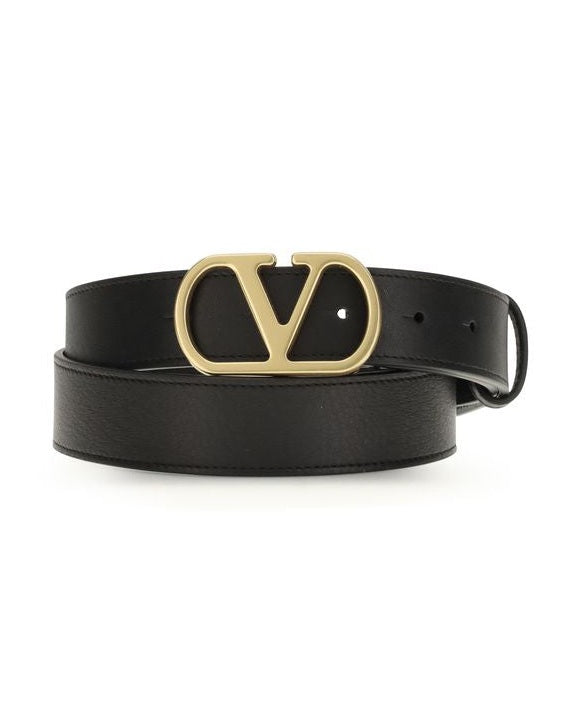 Valentino Garavani Black Calf Leather Bos Taurus Belt Glam Steals