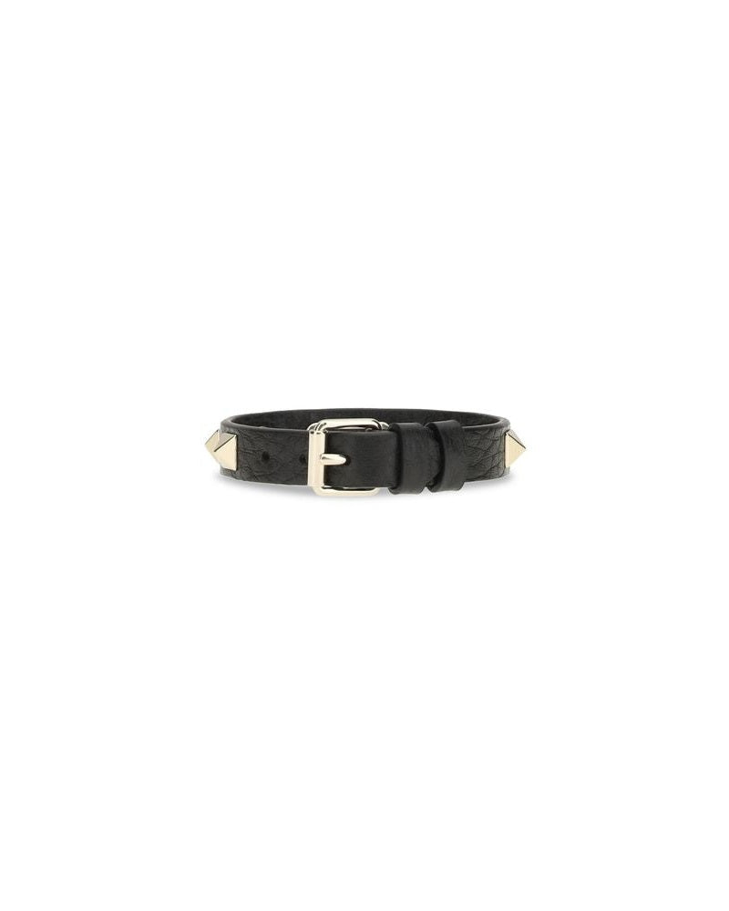 Valentino Garavani Black Calf Leather Bos Taurus Bracelet