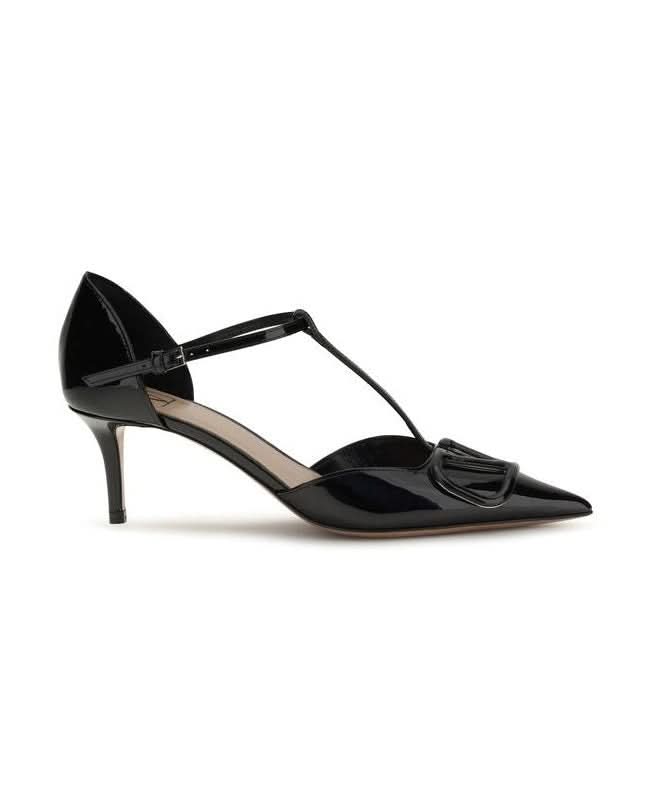 Valentino Garavani Black Calf Leather Bos Taurus High Heel Pumps