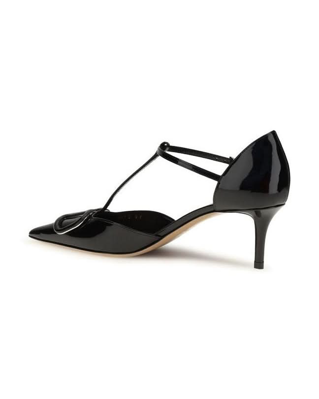 Valentino Garavani Black Calf Leather Bos Taurus High Heel Pumps