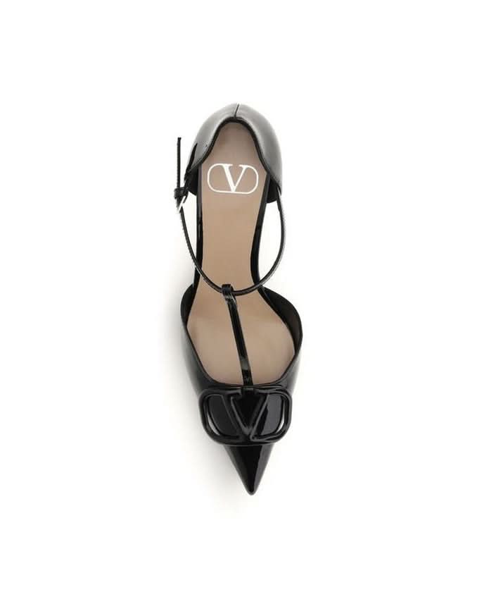 Valentino Garavani Black Calf Leather Bos Taurus High Heel Pumps
