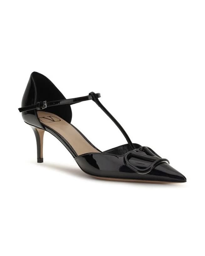 Valentino Garavani Black Calf Leather Bos Taurus High Heel Pumps