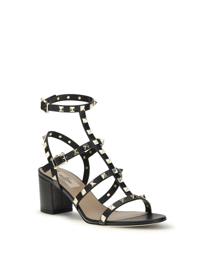 Valentino Garavani Black Calf Leather Bos Taurus Platform Sandals Glam Steals