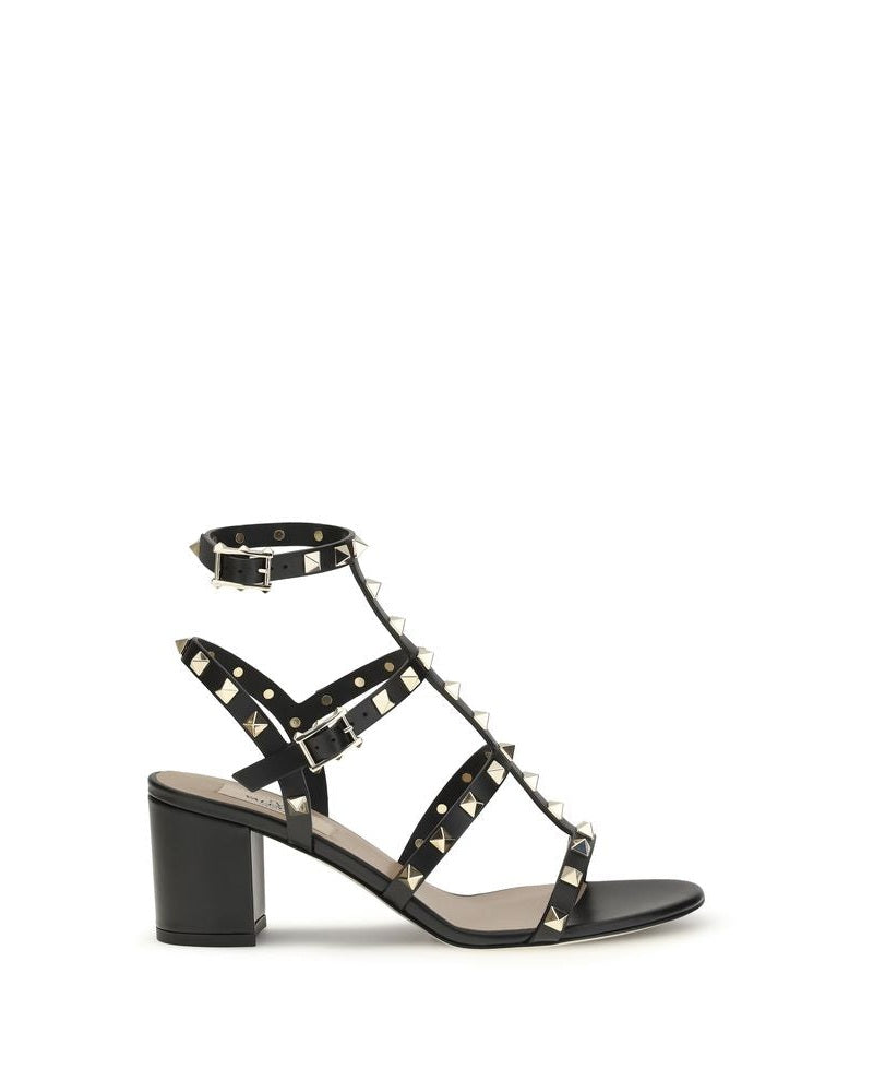 Valentino Garavani Black Calf Leather Bos Taurus Platform Sandals Glam Steals