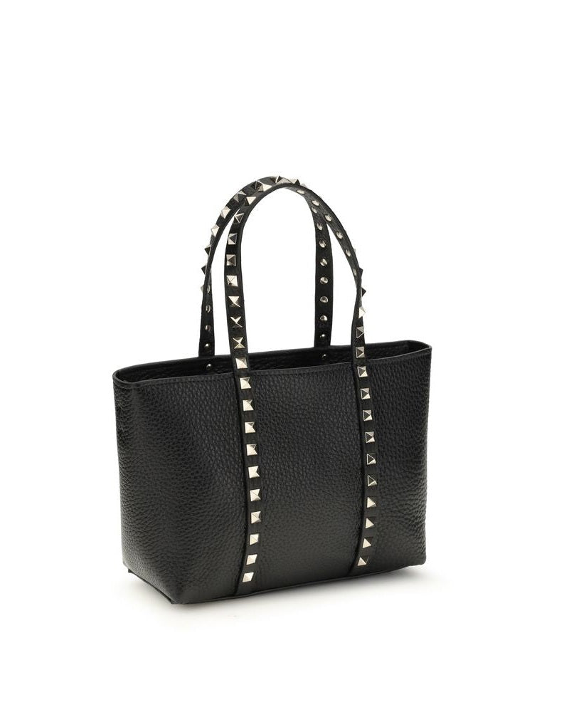 Valentino Garavani Black Calf Leather Bos Taurus Shoulder Bag Shoulder Bags