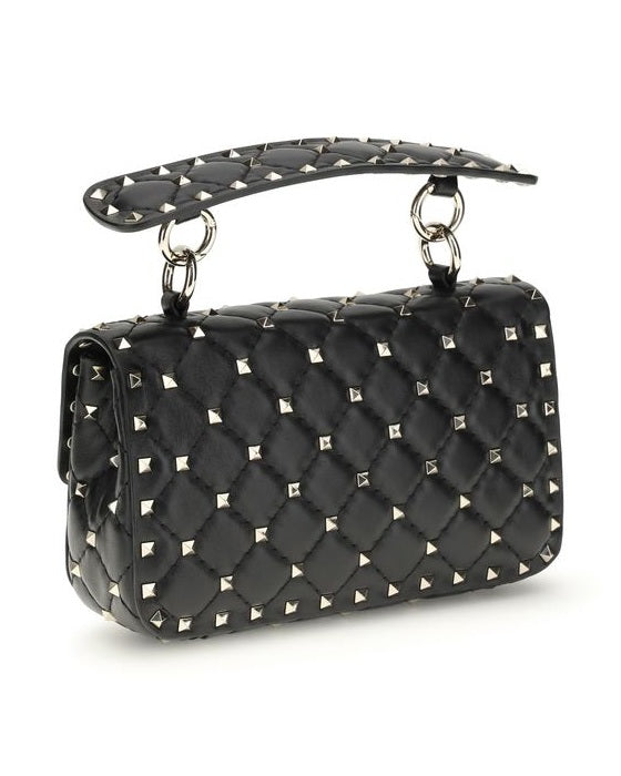 Valentino Garavani Black Calf Leather Bos Taurus Shoulder Bag
