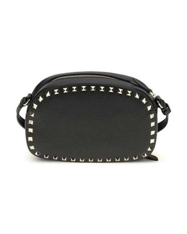 Valentino Garavani Black Calf Leather Bos Taurus Shoulder Bag Glam Steals