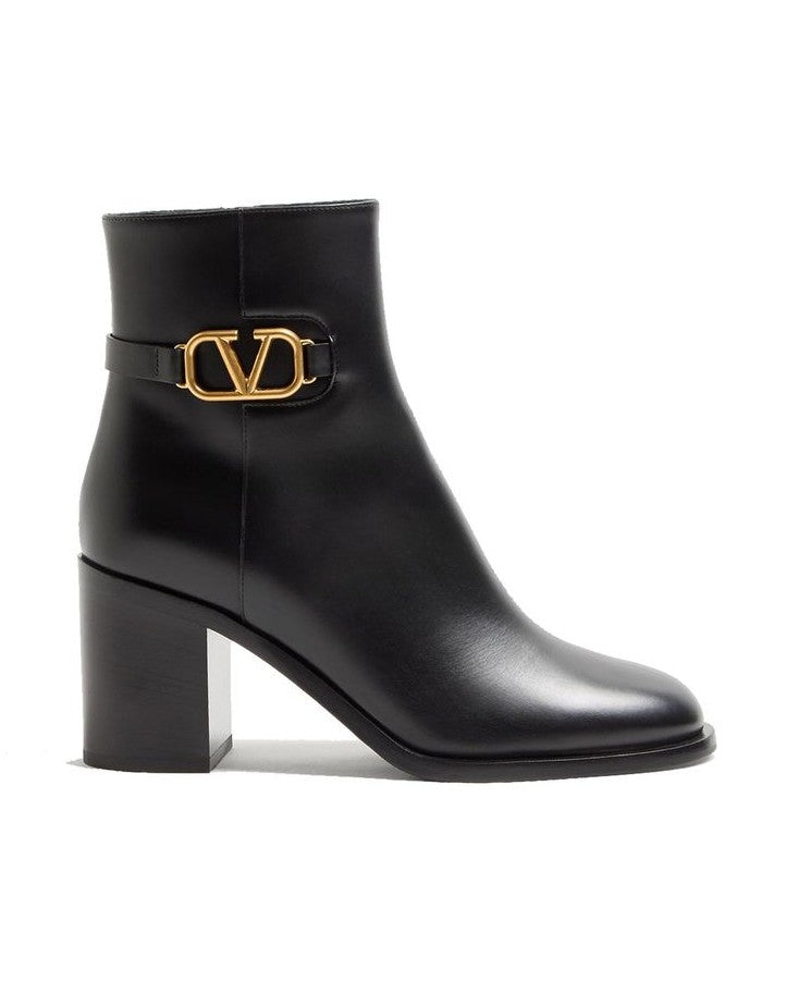 Valentino Garavani Black Calfskin Ankle Boots Glam Steals